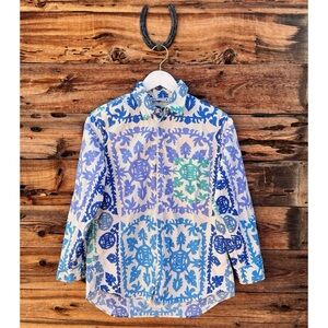 ZARA | Lightweight Printed Button Down Collared Shirt S